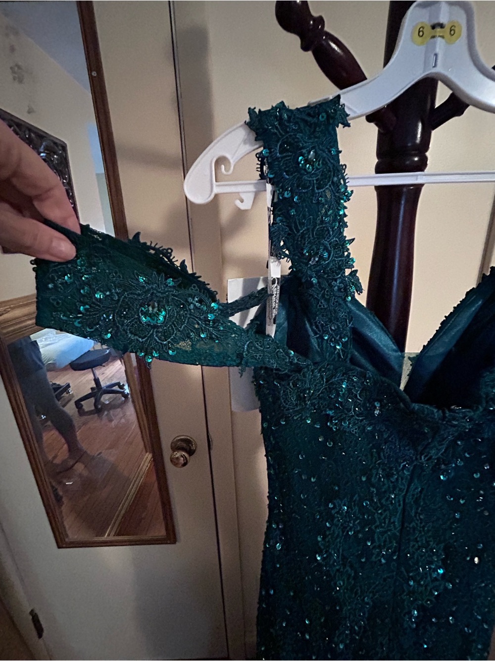 NEW IVONNE D sweetheart trumpet evening dress in emerald Style #ID43 - Picture 10 of 11